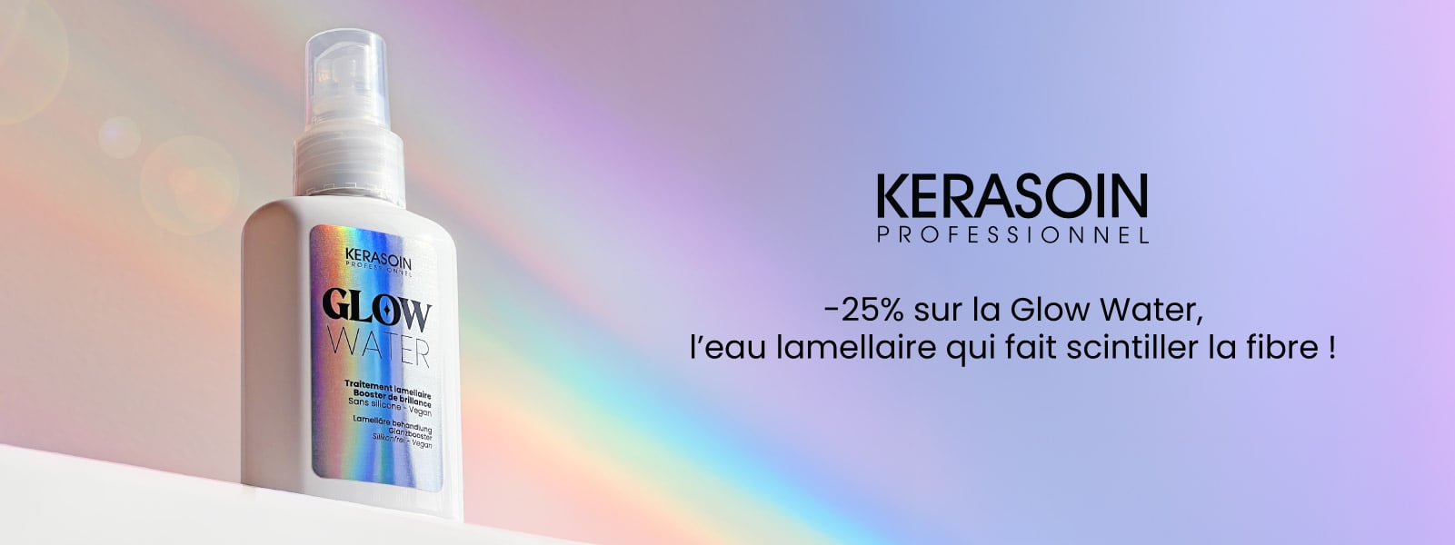 -25% sur l'eau lamellaire Glow Water Kerasoin Professionnel !