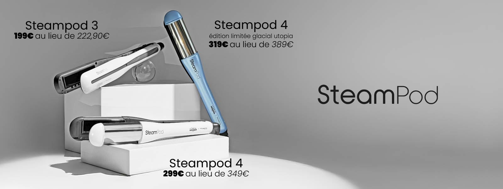 Du 9 au 23 juillet, profitez du SteamPod 3 est à 199€, du SteamPod 4 à 299€ et du SteamPod 4 édition Glacial Utopia à 319€* !