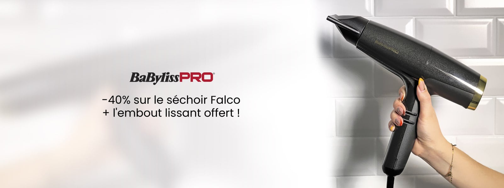 -40% sur le séchoir Falco + l'embout lissant offert ! -40% sur le séchoir Falco + l'embout lissant offert !