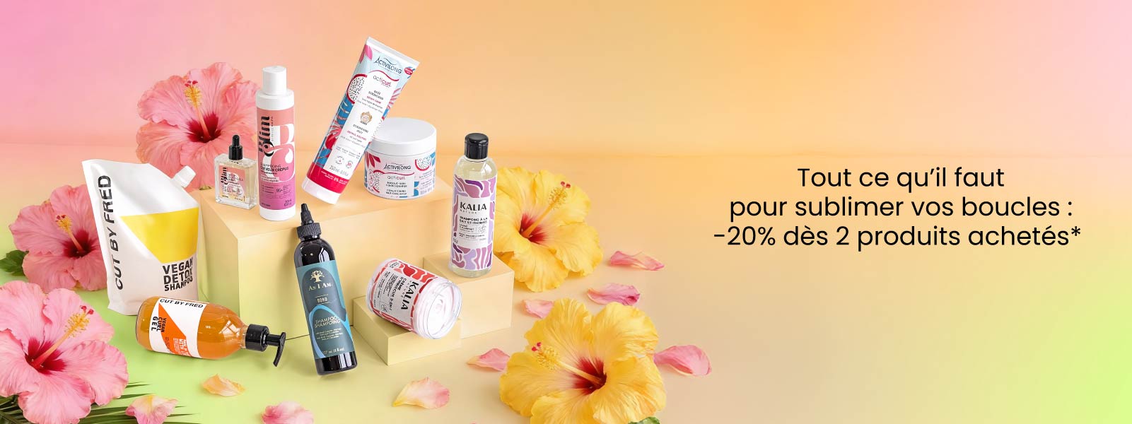 Tout ce qu’il faut pour sublimer vos boucles : -20% dès 2 produits achetés* Tout ce qu’il faut pour sublimer vos boucles : -20% dès 2 produits achetés*