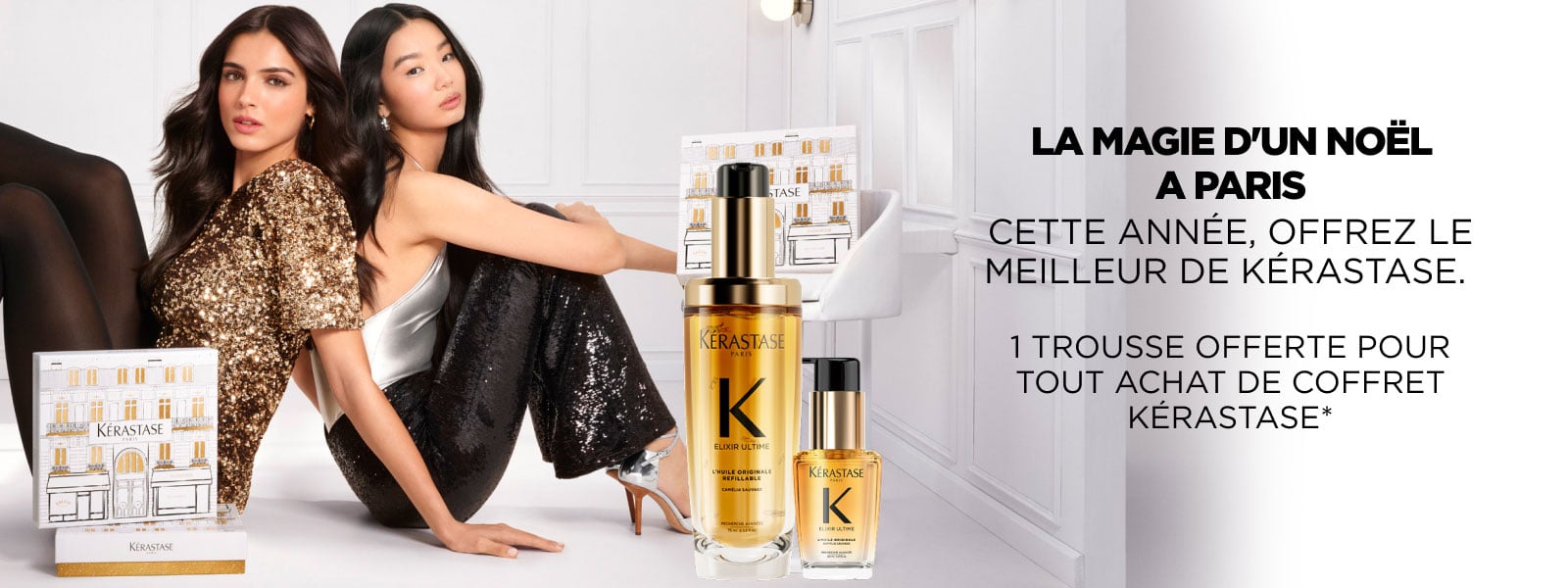 Offrez le meilleur de Kérastase : une trousse offerte avec chaque coffret cadeau*.
