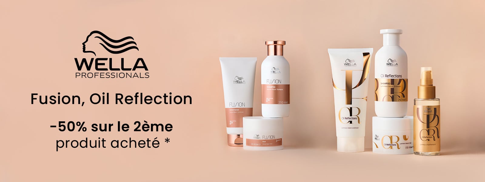 Wella Pro : 1 produit acheté, le 2ème à -50%* Profitez de -20% dès deux produits Wella Professionals achetés*