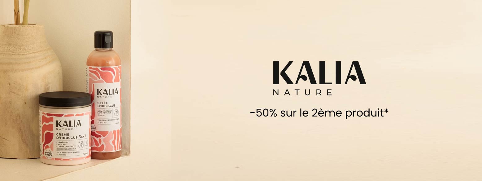 Kalia Nature : 1 produit acheté = -50% sur le deuxième produit.* Kalia Nature : 1 produit acheté = -50% sur le deuxième produit.*