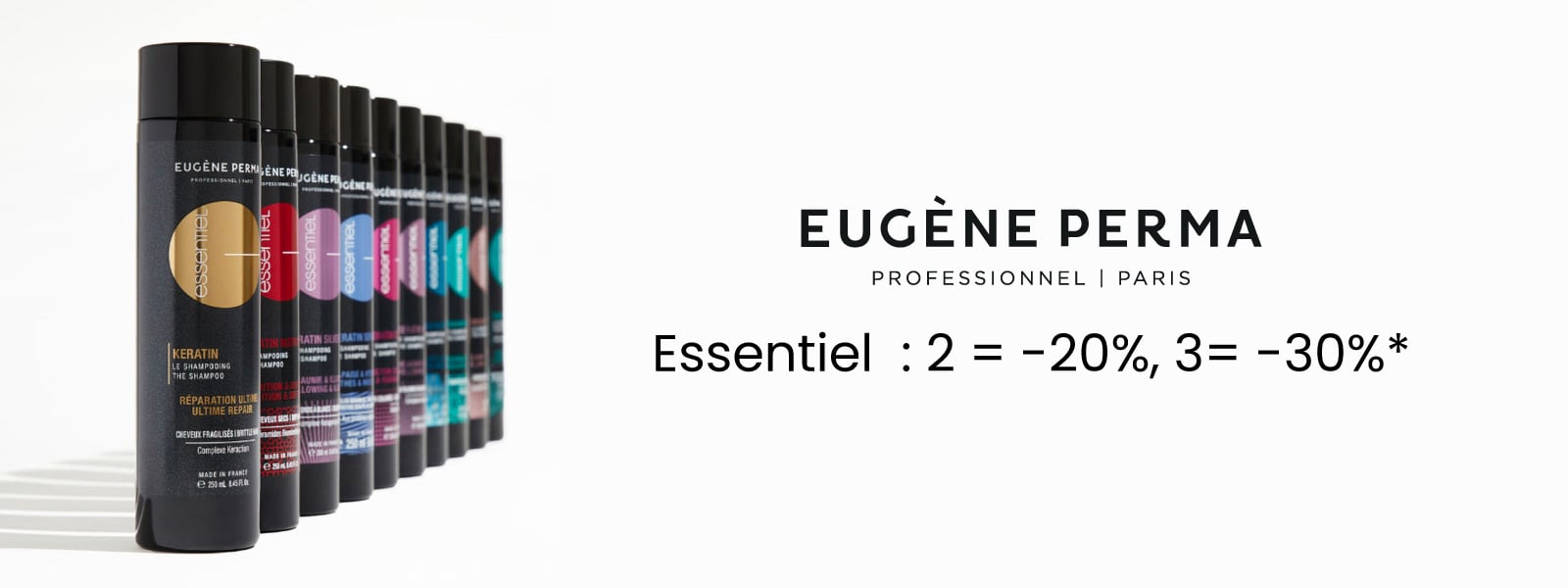 Essentiel par Eugène Perma Professionnel : 2 = -20%, 3= -30%*.