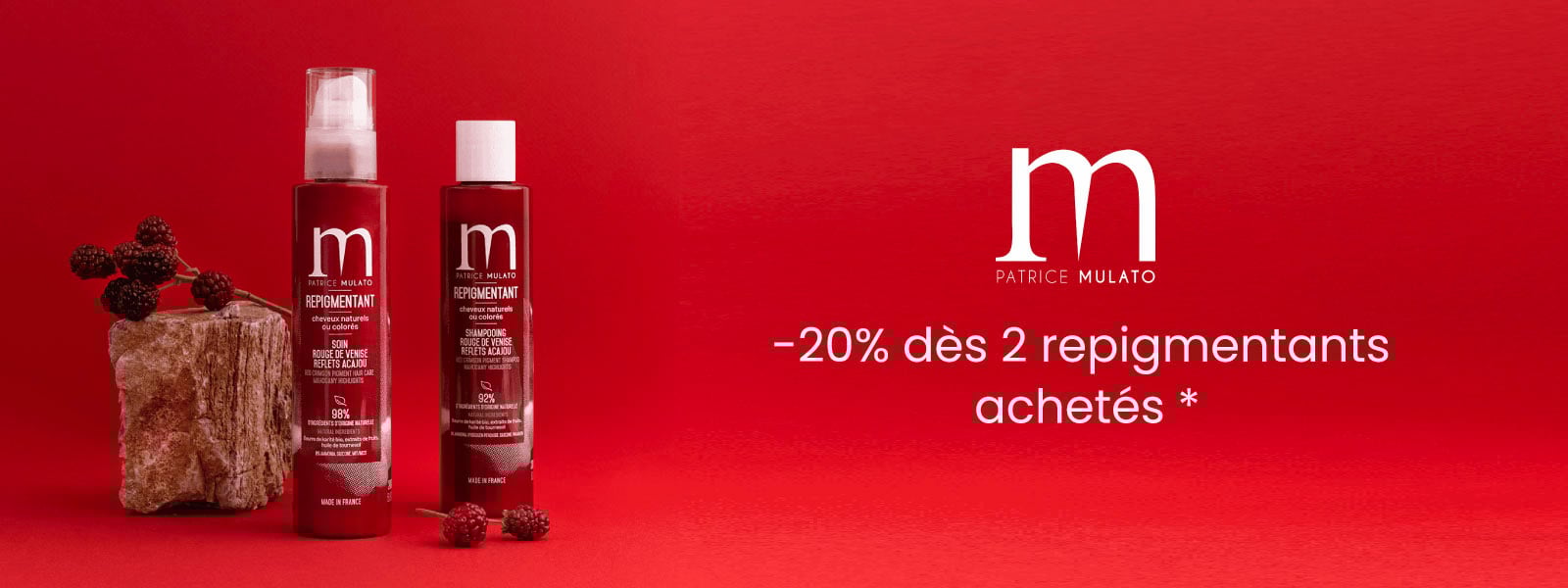 Patrice Mulato : -20% dès 2 Repigmentants achetés *  