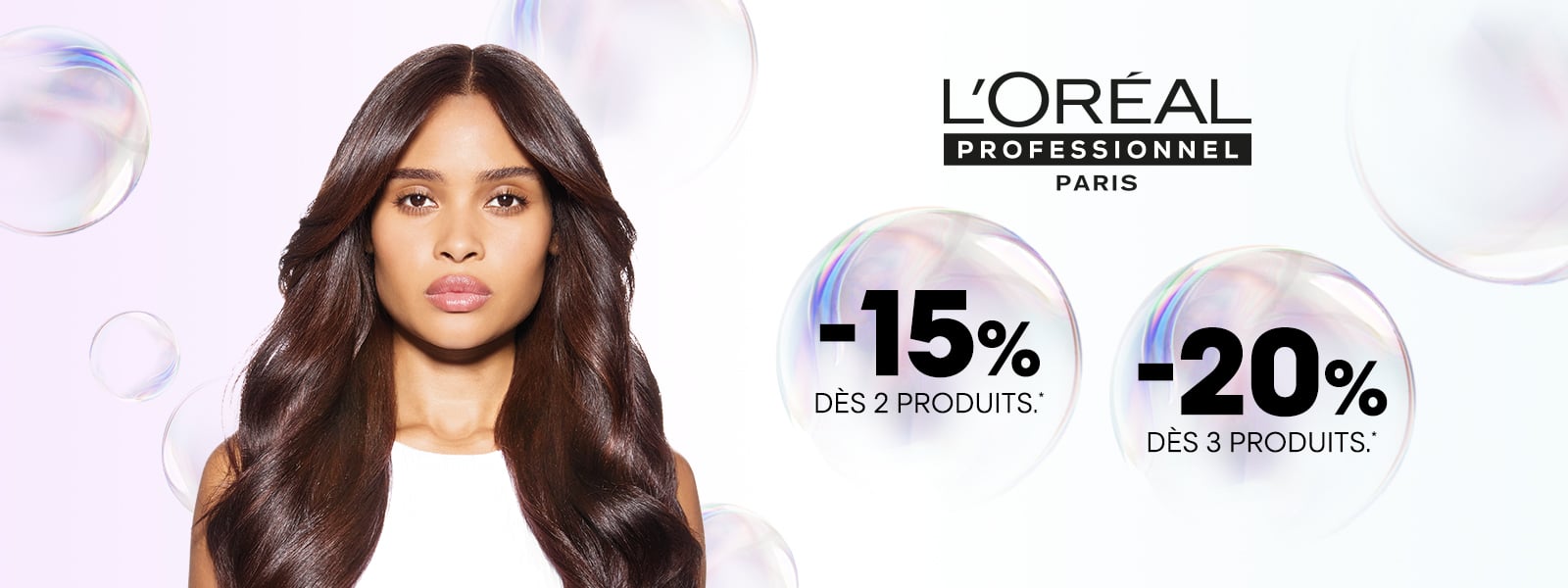 L'Oréal Professionnel : -15% dès 2 produits Série Expert ou Dia Light achetés, -20% dès 3*.