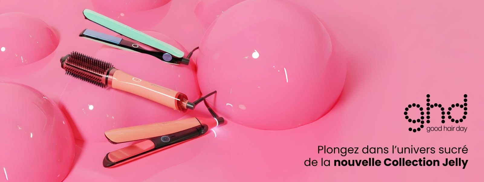 Découvrez la collection gourmande Ghd Jelly : des outils de coiffage récompensés & adorés sur les réseaux sociaux.